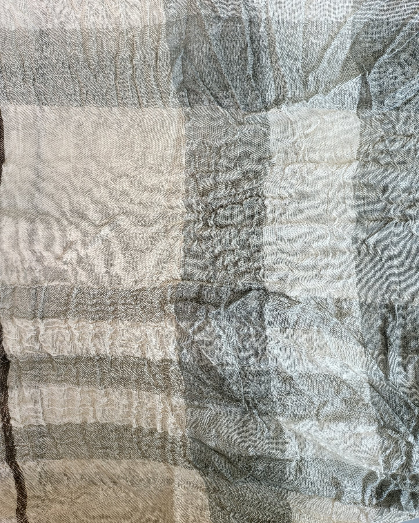 Cream Tartan Foro di Roma stole, scarf