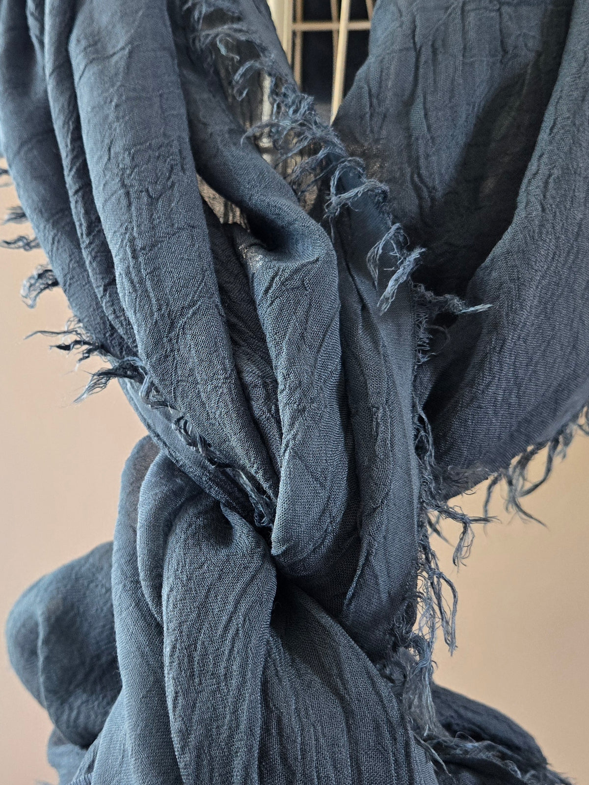 Dark Blue Mediterranean by Night Bamboo Stole Scarf