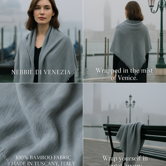 Grey Nebbie di Venezia stole scarf