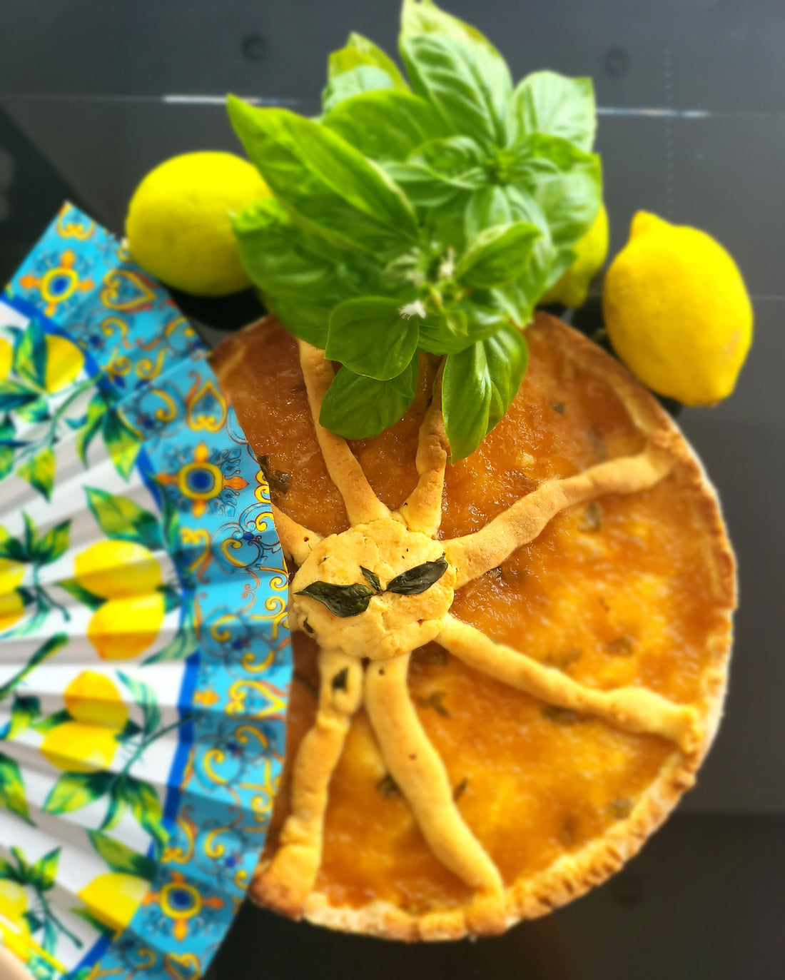Lemon marmelade and basil tart from Amalfi Coast