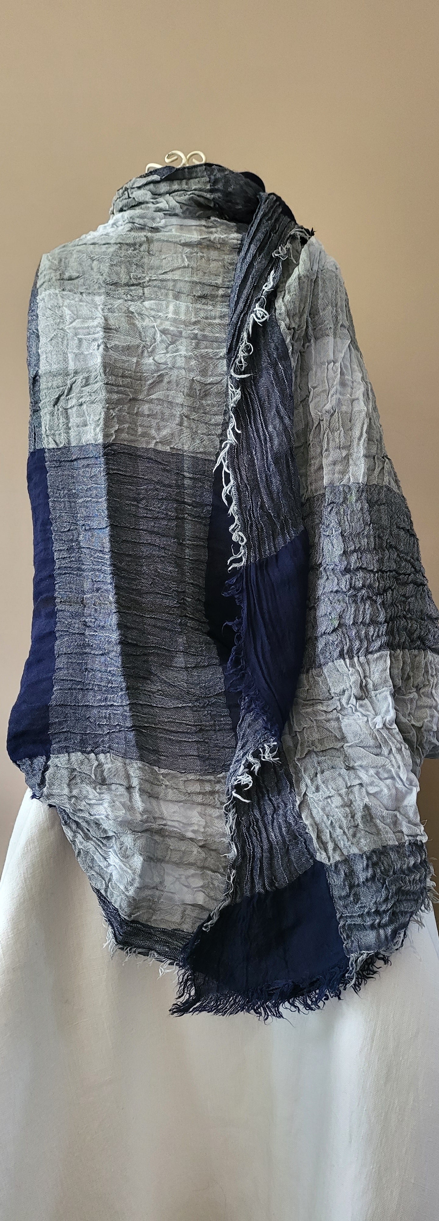 Blue Tartan Mediterrean stole scarf
