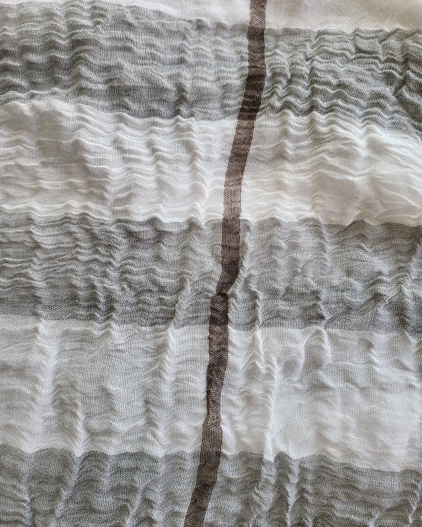 White - Tartan Monte Bianco  Stole scarf